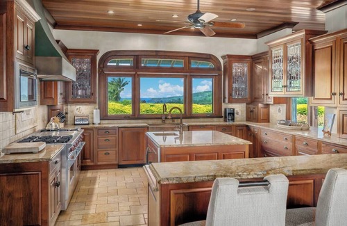 Kalihiwai House | Stunning, expansive home with pool, jacuzzi, waterfall and ocean views