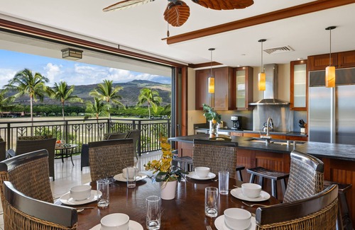 Ko Olina Condo | Stunning Ko Olina 2BR Beach Villa O414 w/Golf Course, Mountain & Ocean Views
