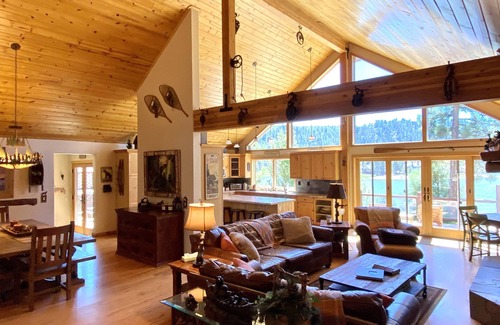 Boulder Bay House | Stunning Lakefront Home, Game Room, Hot Tub, Fire Pit, 100 ft. Beach, Deep Water