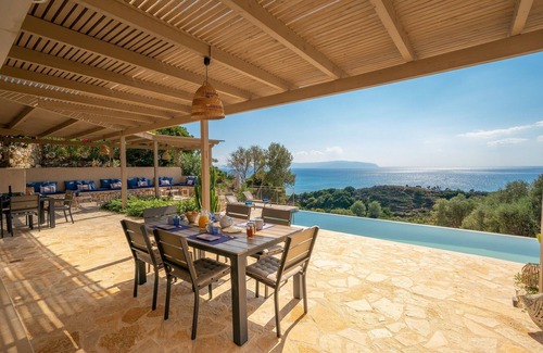 Mousata Villa | Stunning modern 4 bedroom villa in private location with breath taking sea views