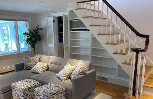 Riverside House | Stunning waterfront house with dock, walk to shops, restaurants, beach, train.