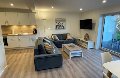Gelting Apartment | Stuuv twee - terrace, garden furniture, barbecue, sauna, shower, guest WC, electric charging point