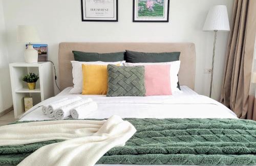 Bucharest Apartment | Stylish City Escape, Fireplace, Sunset Views