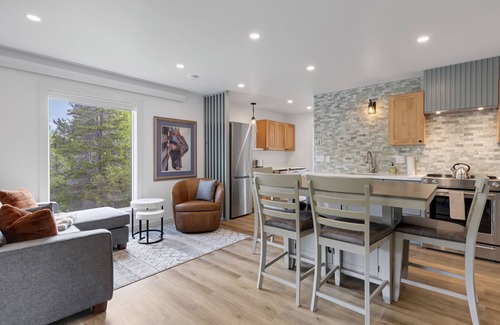 Moose Wilson Road Condo | Stylish condo with balcony, washer/dryer, WIFI, mountain views, steps to shops