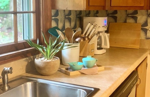 Fry's Spring House | Stylish mid-century house walking distance to UVA with fireplace and sunset view