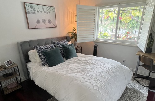 West Covina House | Stylish Retreat w/ Private Patio, Queen Beds & BBQ