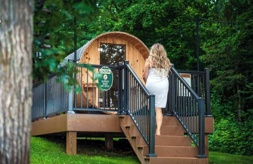Crosslake Cabin | Summer oasis w/NEW HOT TUB overlooking Fawn Lake with private beach, SUPs/Kayaks