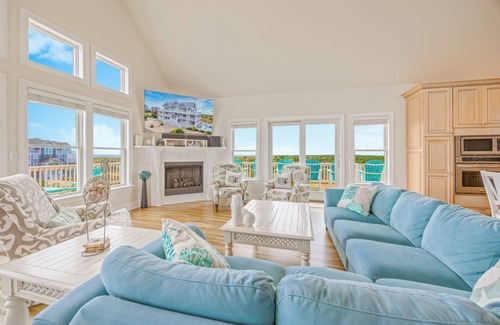 Salvo House | SUMMER SAVINGS - Semi-Oceanfront Dog Friendly w Pool, Hot Tub, Tiki Bar, Game Rm