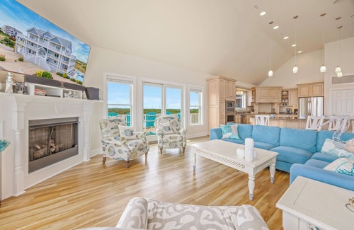 Salvo House | SUMMER SAVINGS - Semi-Oceanfront Dog Friendly w Pool, Hot Tub, Tiki Bar, Game Rm