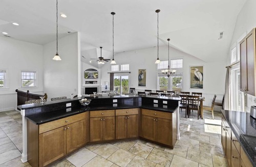 Wind Over Waves House | SUMMER SAVINGS- Soundside Dog Friendly Home w Pool, Hot Tub, Basketball, Theater