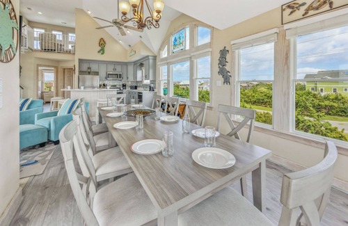 Wind Over Waves House | SUMMER SAVINGS - Soundside Dog Friendly Home with Pool, Hot Tub, and Game Room