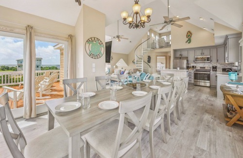 Wind Over Waves House | SUMMER SAVINGS - Soundside Dog Friendly Home with Pool, Hot Tub, and Game Room
