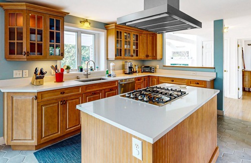 Truro House | Sun-filled escape with hot tub, deck, bikes, grill, W/D, & central AC
