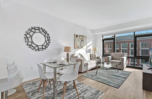 Shawmut Apartment | Sunlit 1BR | Full Kitchen + In-unit Laundry | Close to Hospitals