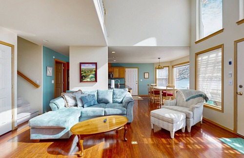 Chelan House | Sunny, lakefront home with huge patio, floating dock & 2 buoys