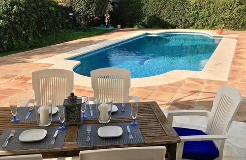 Urbanizacion Hacienda las Chapas House | Sunny villa with pool, 3 bed 3 bath, sea views