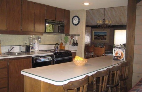 Overlook Park House | SUNRIVER MOUNTAIN CABIN with private hot tub, FP, Bikes, Walk to SHARC, Pets