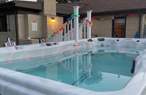 Wichita House | Swim Spa Oasis with With Epic Game-room