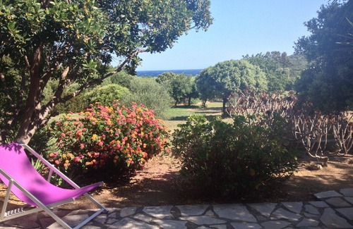 Corbara Apartment | T2, 350 m from Bodri BEACH, Sea view, Air-conditioning, on large landscaped grounds.