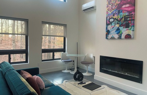 Cookeville Hotel | The Premier Mini Modern Cabin is a perfect romantic retreat for two or a peaceful self-indulgent getaway for the one and only you! A luxury suite designed for no more than two. inside you'll find love is in the air with our sleek designs and