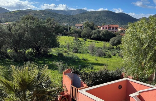 San Teodoro City Centre Apartment | The terrace overlooking Tavolara
