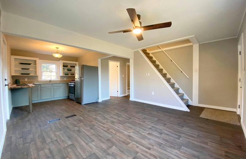Sister Lakes House | This 4 bed/1 bath home is less than a block from the lake in Sister Lakes.
