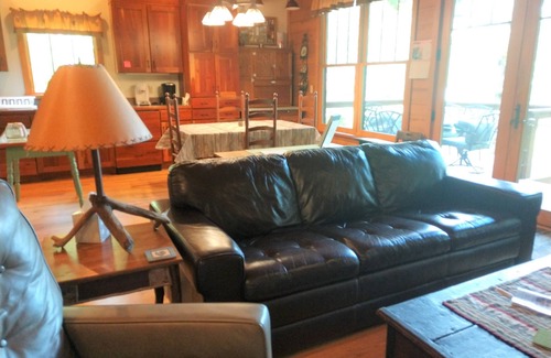 Mountain Rest Cabin | Three bedroom Cabin on Private Mountain Lake that allows fishing and swimming.