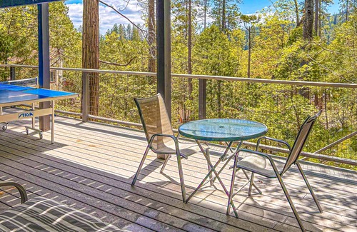 Bass Lake House | Three-story home in Willow Cove with 2 decks & great views - walk to Bass Lake