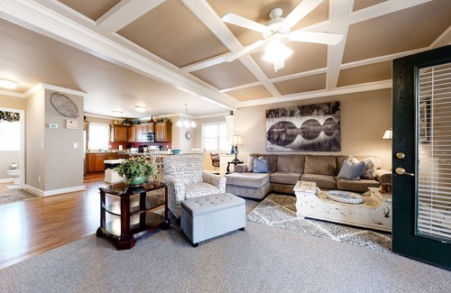 Helen House | Three-Story Riverfront Home w/a Private Hot Tub, Free WiFi, & Four Fireplaces