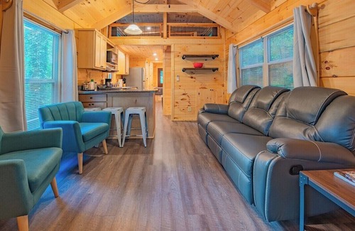 Lookout Valley Neighborhood Association Apartment | Tiny Cabin Village | Private Hot Tub | Lynda Cabin