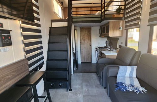 Colonial Beach House | Tiny House meets Camper w/a water view & beach access in Monroe Bay Campground!