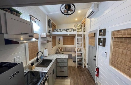 Unaka House | Tinyhome above waterfall, lake access