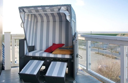 Wremen Apartment | Tolles Apartment in Strandnähe mit Sauna, Meerblick, Zwei Balkonen & Strandkorb!