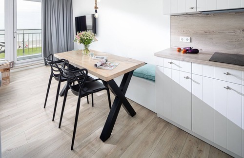 Norderney Apartment | Top sea view, one-room apartment, modern, directly on the beach with sauna and WLAN