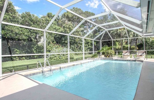 Coquina Sands House | Totally Renovated Home: Screened in Lanai w/Heated Pool & Dining-2 Blocks to Beach-Coquina Sands