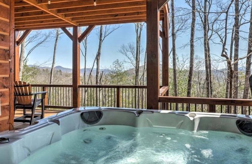 Raccoon Ridge Cabin | Tranquil Escape of Blue Ridge - Mountain Views | Hot Tub | Outdoor Fireplace with TV