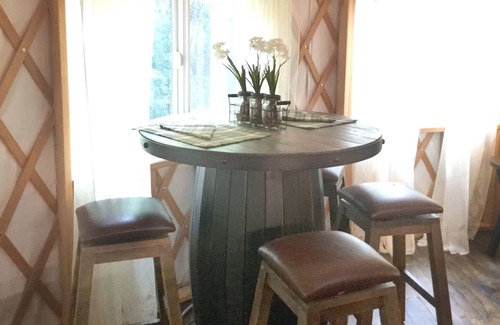 Topton House | Tranquil Haven Luxury Yurt - Cozy Glamping in a Luxury Creek Front Yurt Hot Tub