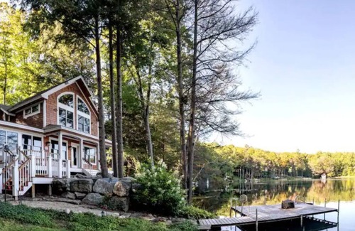 Gaylord Cottage | Tranquil Private Lakefront 4BD Cottage with All Seasons Outdoor Hot tub