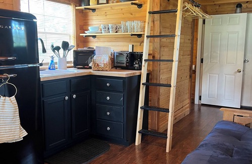 Cassville Apartment | Tranquil Retreat: Charming Pet-Friendly Tiny House Cabin Amidst Natures Beauty.