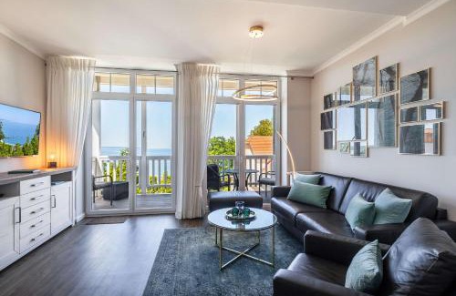 Gohren Apartment | traumhafter Meerblick vom Balkon, gratis Nutzung vom AHOI Erlebnisbad und Sauna in Sellin - Villa Bergfrieden