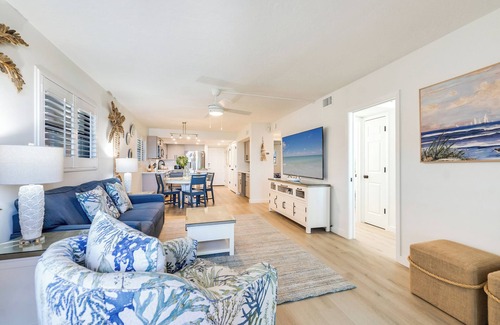 Sanibel Condo | Two-bedroom, ground floor unit with direct access to beach and pool.
