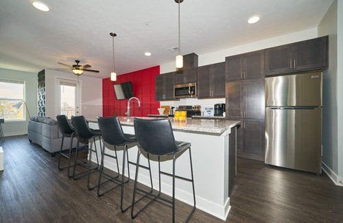 Downtown Indianapolis Apartment | Ultra Modern 2 BR 2 Bath w CityView Pool Park