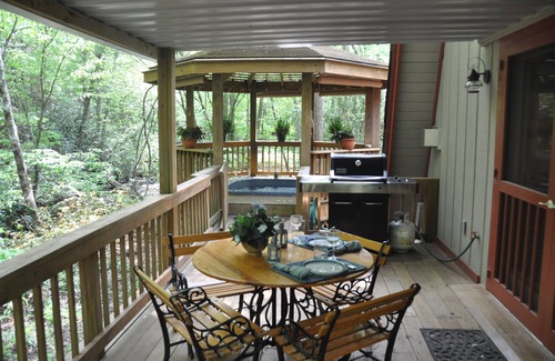 Tellico Plains Cabin | Unique Mountain Cabin on Coker Creek - Hot Tub, HDTV, AC, WiFi