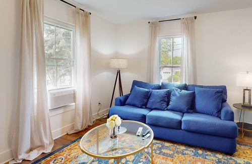 Bath House | Updated, dog-friendly home with two living areas, firepit, washer/dryer, & patio