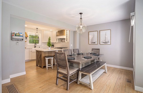 Fennville House | Updated lakefront oasis with private beach, fire pit, amazing views & waterside balcony!