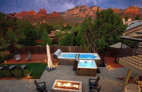 Uptown Sedona House | Uptown EPIC! Wow Views! 25Guest 2Homes 10BR 9BA Pool 2Spa 2GamesRM Walk Location