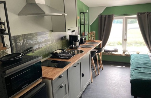 Friedrichswalde Apartment | Vacation apartment "Wiese", attic 56 sqm, 2 bedrooms, terrace, max. 2 adults + 2 children