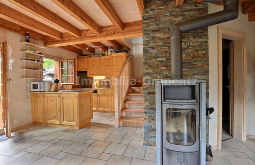 Grimentz Ski Chalet | Very comfortable chalet on 2 levels for 6 people, living room with wood-burner, kitchen area with di