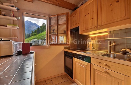 Grimentz Ski Chalet | Very comfortable chalet on 2 levels for 6 people, living room with wood-burner, kitchen area with di