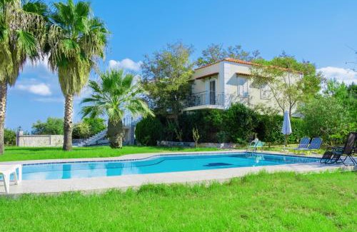 Pitharion Villa | Villa Afroditi in Chania near Airport with Private Pool, Free Wi-Fi, Souda Bay Views, Garden Oasis